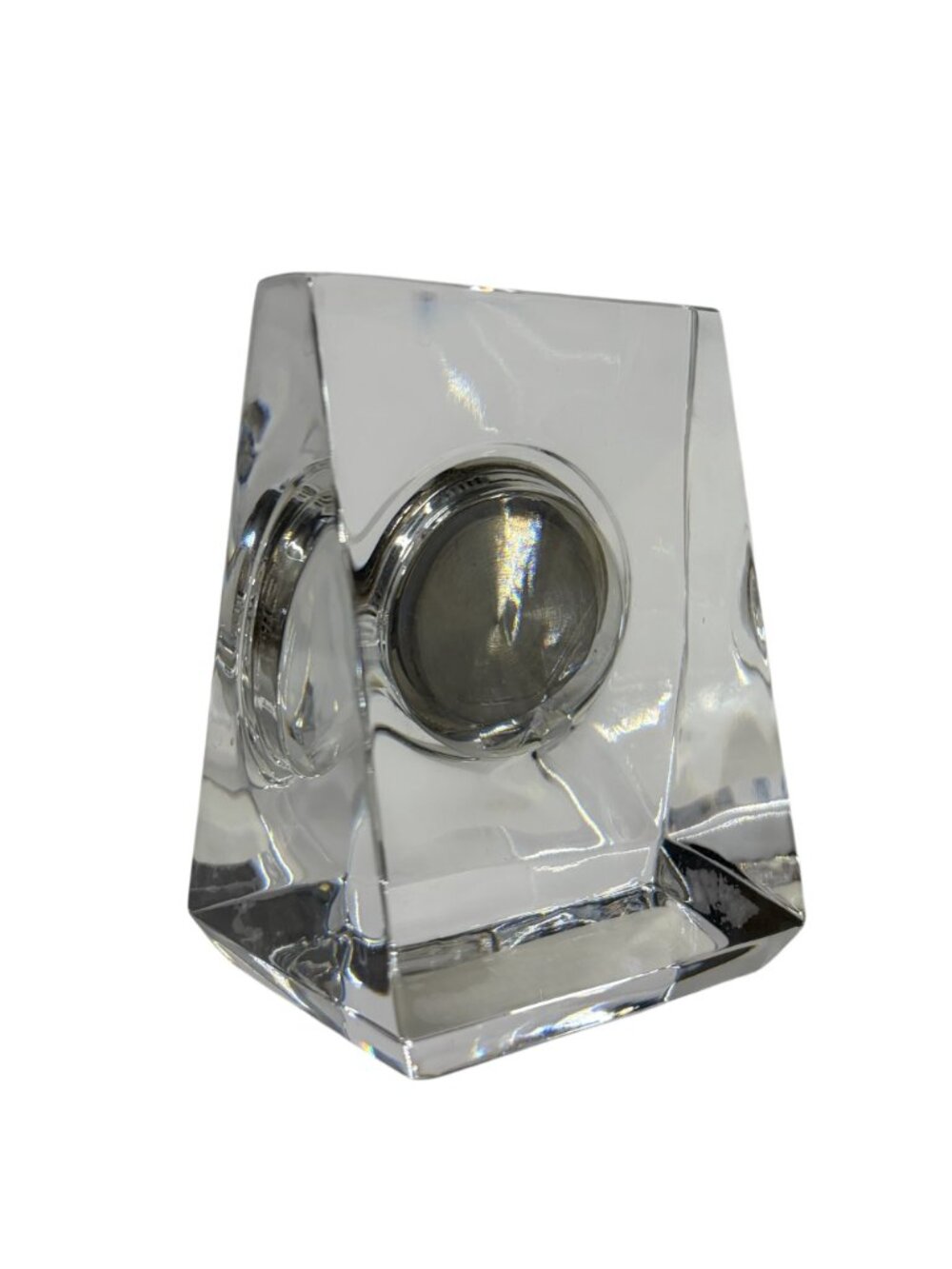 Mikasa Solitaire Crystal Square Clock Quartz Desk Paperweight Table Clock w/ Box - Picture 8 of 9